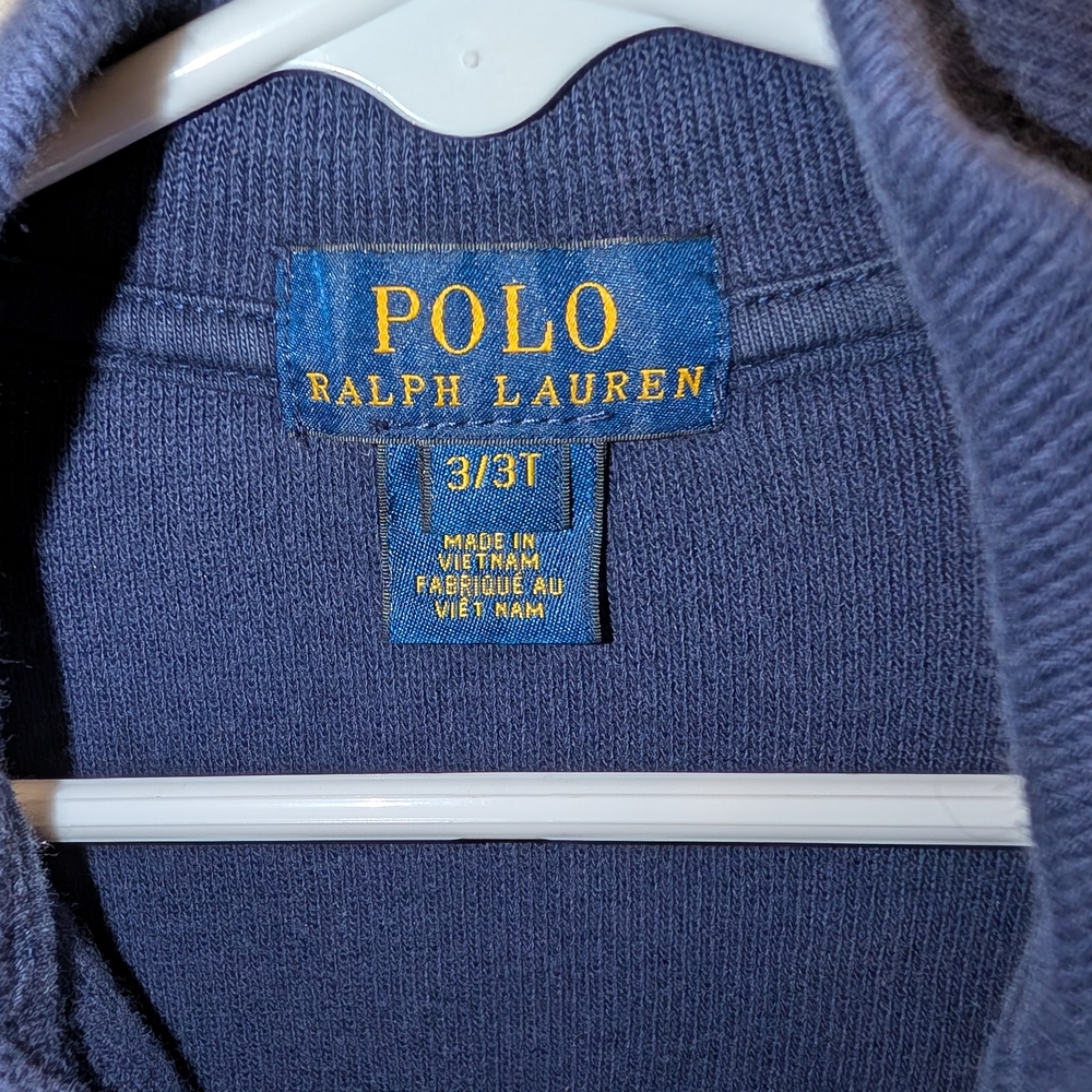 Ralph Lauren Polo Pullover Sweatshirt Navy Half-Zip 3T Classic Preppy EUC - Picture 6 of 6